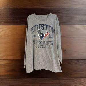Houston Texans Team NFL 2002 Inaugural Season Gray L/S Shirt Size 4XL Football